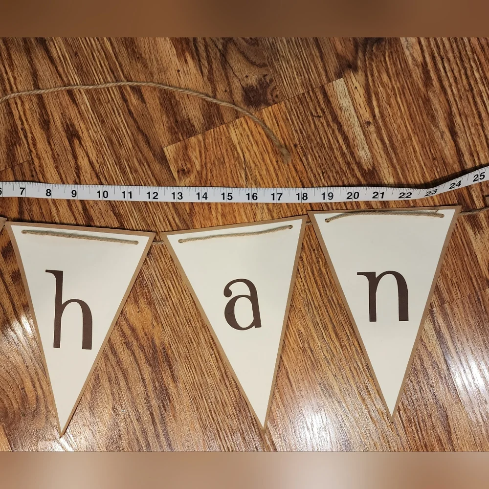 Thankful Banner with Jute String